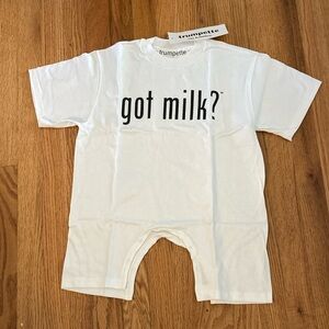 NEW “Got Milk” jumper 18-24 months cotton snap closure